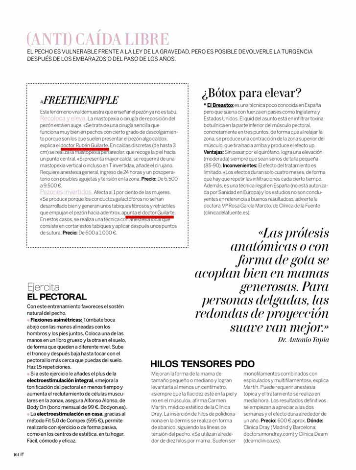 revista woman entrevista dr guilarte sobre aumento pecho mastopexia