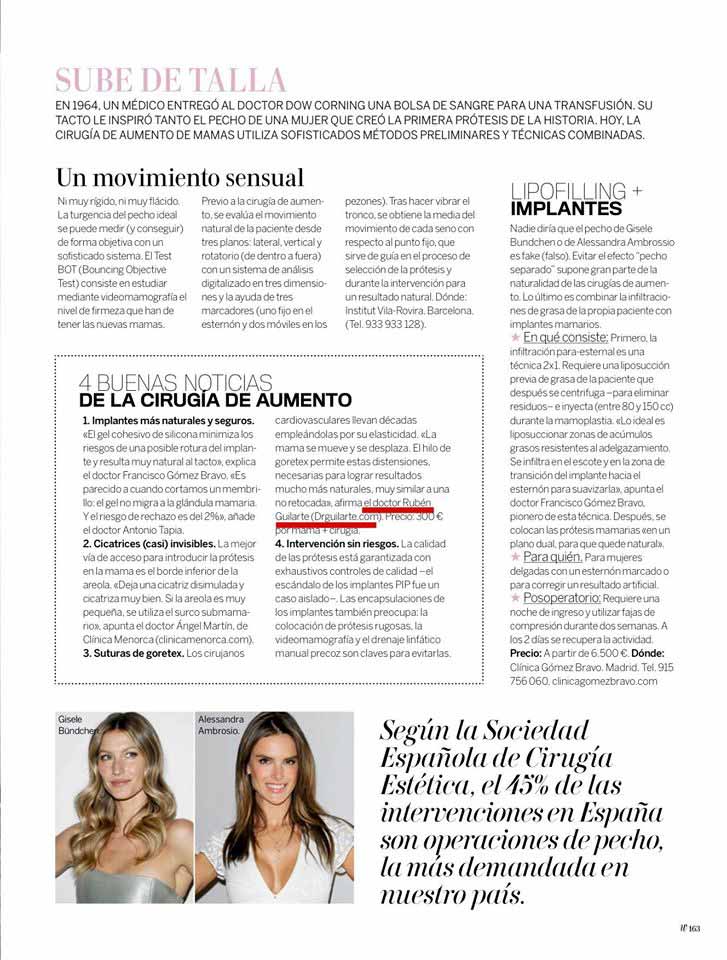 revista woman entrevista dr guilarte sobre aumento pecho mastopexia
