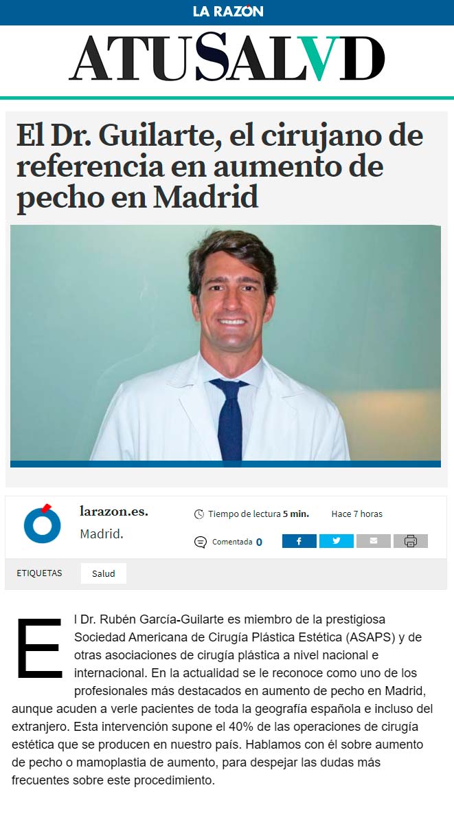 Foto Dr Guilarte, cirujano de referencia especialista en aumento de pecho en Madrid