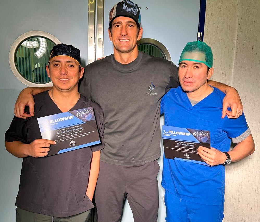 Dr Ernesto Estrada cirujano plástico en México, Dr Juan Benavides otorrino otorrinolaringologo en Chile junto al Dr. Guilarte cirujano plástico en España Dr Ernesto Estrada cirujano plástico en México, Dr Juan Benavides otorrino otorrinolaringologo en Chile junto al Dr. Guilarte cirujano plástico en España